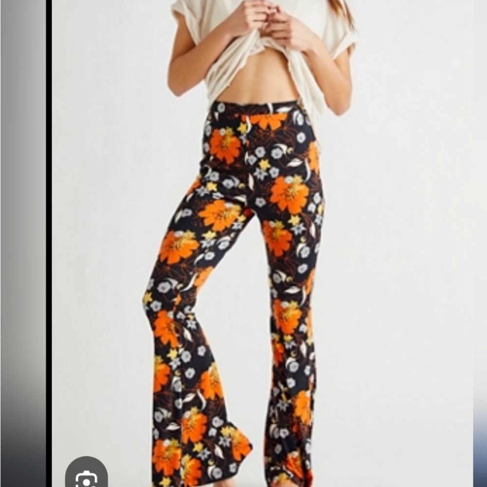 Free People Floral Bell Bottom Pants